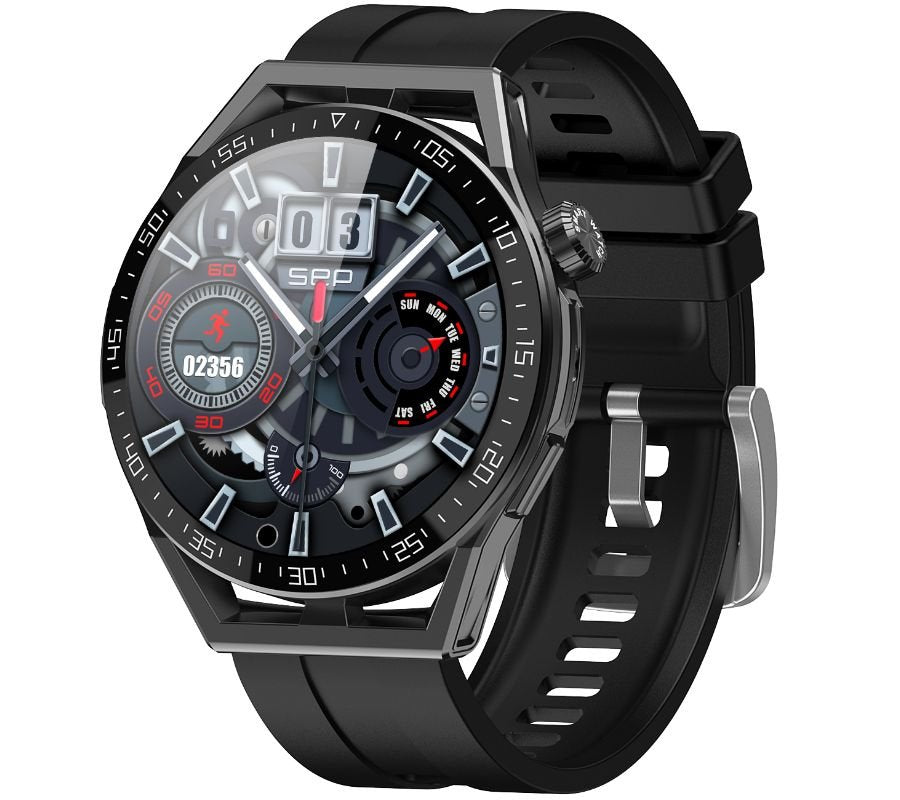 Rubicon RNCE88 - 1 Smartwatch Black with Silicone & Leather Straps - Afanaya