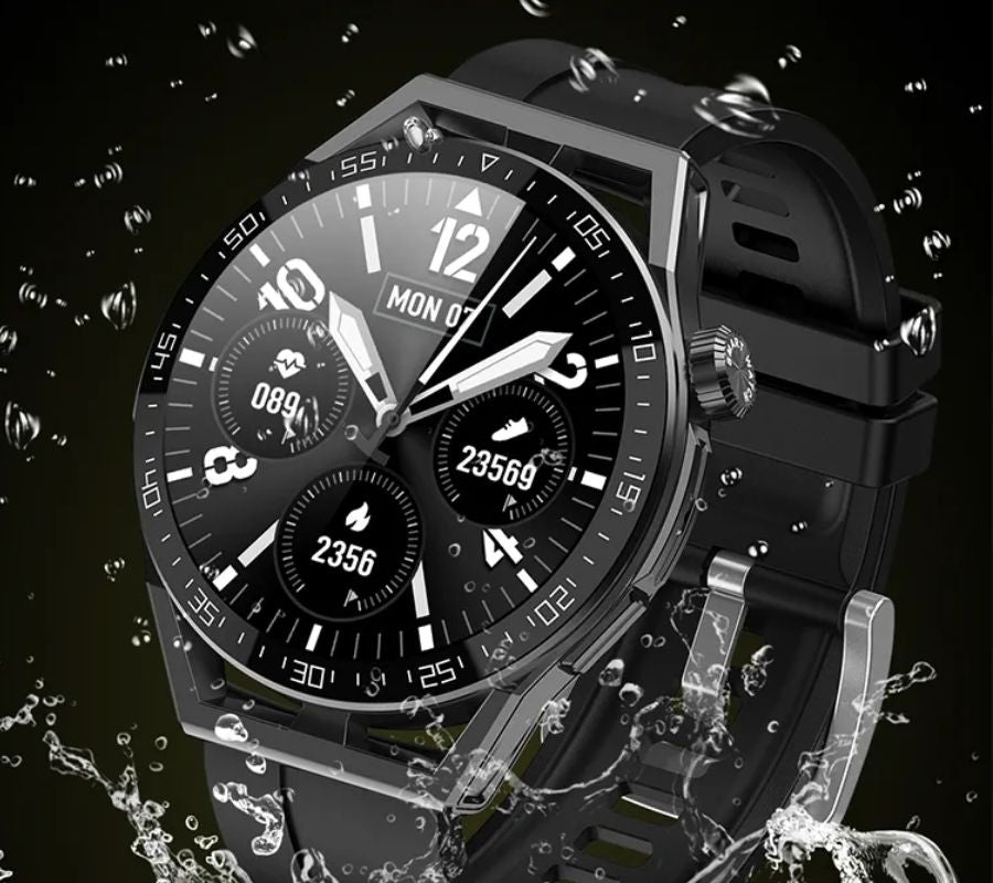 Rubicon RNCE88 - 1 Smartwatch Black with Silicone & Leather Straps - Afanaya