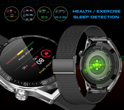 Rubicon RNCE88 - 1 Smartwatch Black with Silicone & Leather Straps - Afanaya