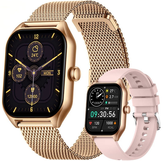 Rubicon RNCF03 - 5 Women’s Smartwatch Rose Gold Bracelet + Extra Strap - Afanaya