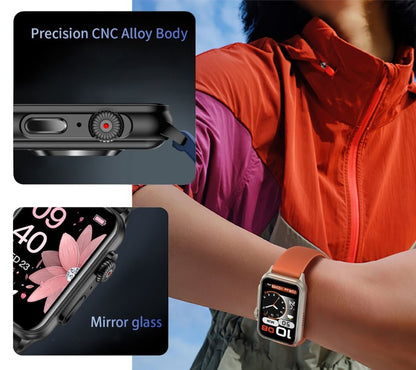 Rubicon RNCF06 Women’s Smartwatch Titanium Case with Orange Strap SMARUB221 - Afanaya