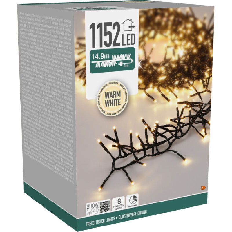S.i.a. Treecluster Kerstboomverlichting - 1152Led - Warm Wit - Afanaya