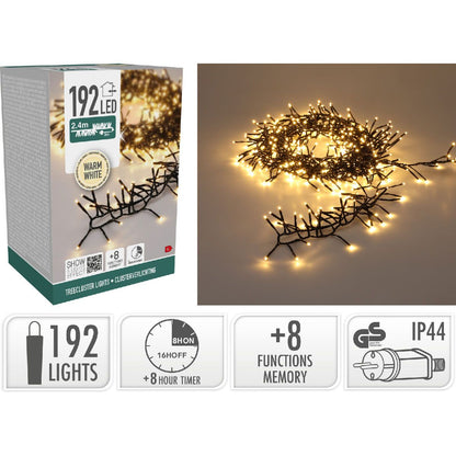 S.i.a. Treecluster Kerstboomverlichting - 192Led - Warm Wit - Afanaya