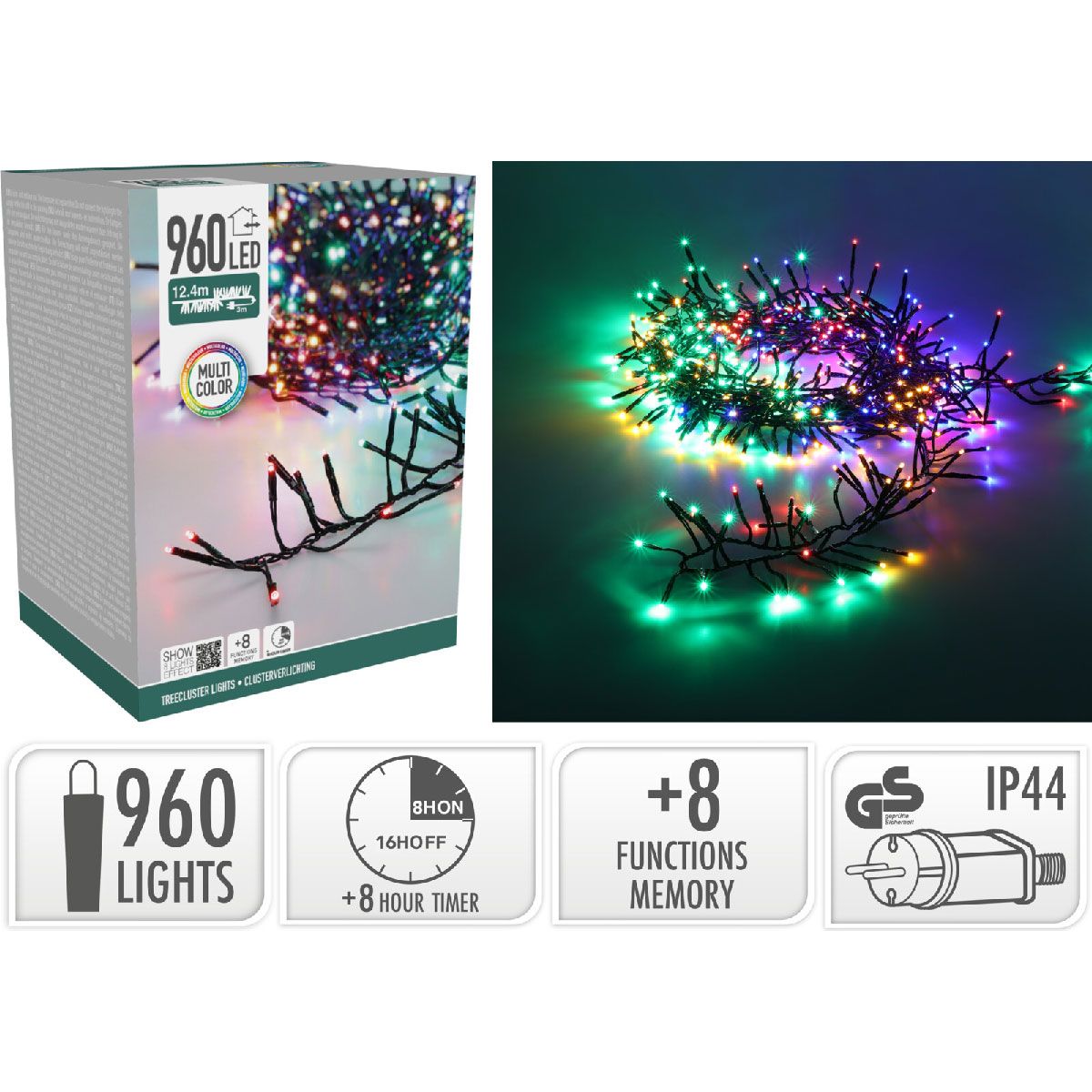 S.i.a. Treecluster Kerstboomverlichting - 960Led - Multicolor - Afanaya