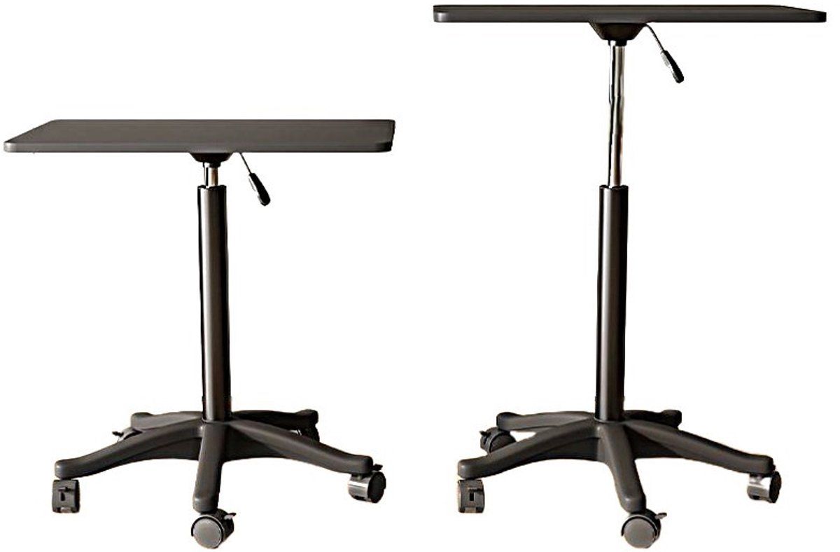 Side Table Pneumatic Laptop Elevation Table with Wheels Height Adjustable - Afanaya
