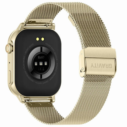 Smartwatch Gravity GT15 - 7 Różowy Pasek Silikonowy + Złota Bransoleta - Afanaya