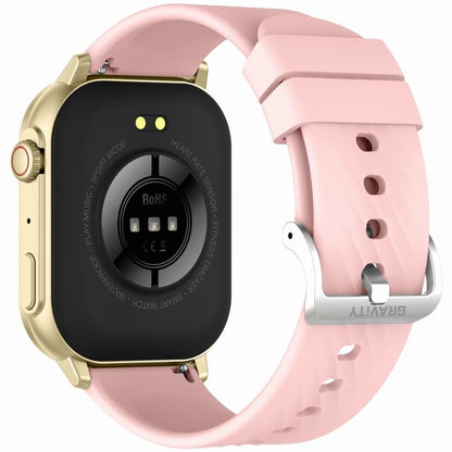 Smartwatch Gravity GT15 - 7 Różowy Pasek Silikonowy + Złota Bransoleta - Afanaya