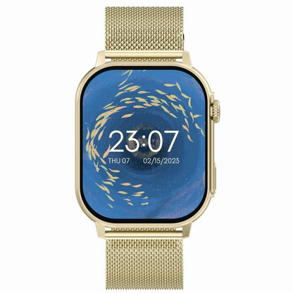 Smartwatch Gravity GT15 - 7 Różowy Pasek Silikonowy + Złota Bransoleta - Afanaya