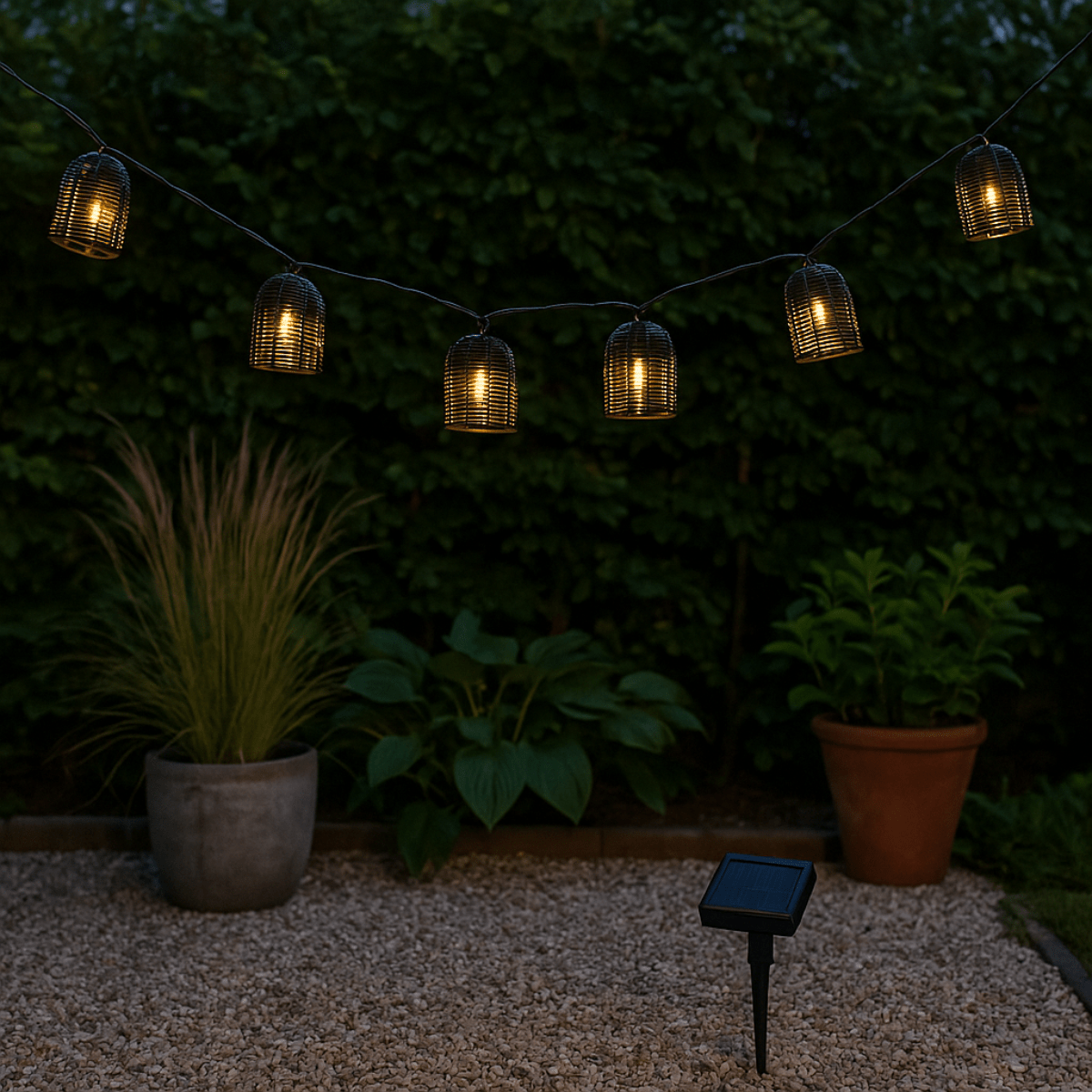 Solar String Light Black Balls - Afanaya