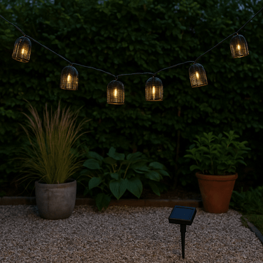 Solar String Light Black Balls - Afanaya