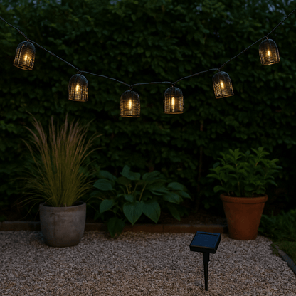 Solar String Light Black Balls - Afanaya