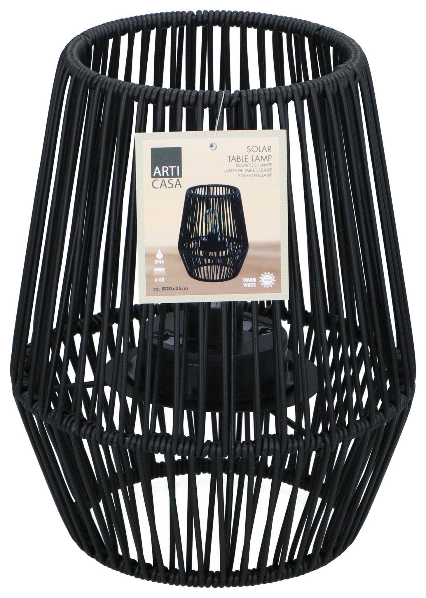 Solar Table Light Black 25Cm - Afanaya