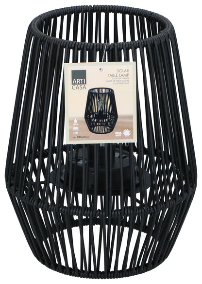 Solar Table Light Black 25Cm - Afanaya