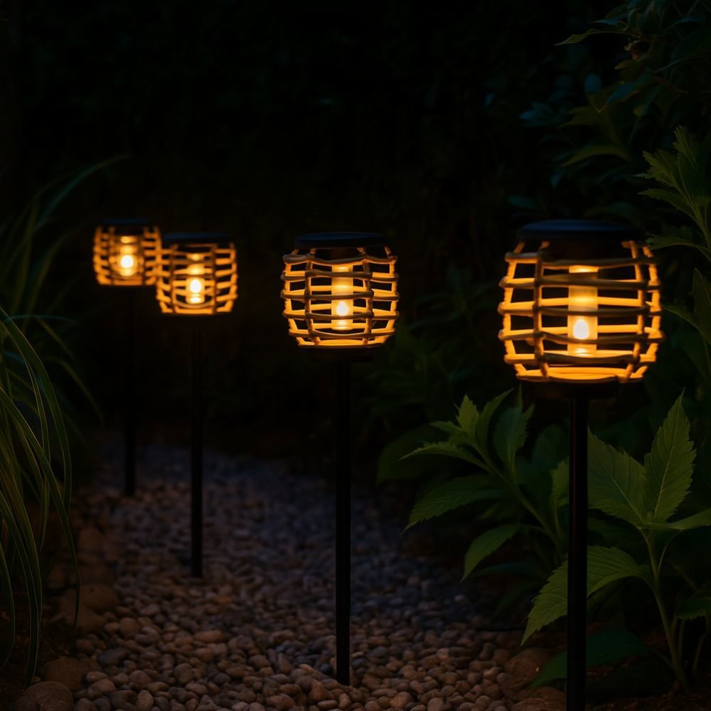 Solar Tuinverlichting Bamboo/Rattan - Afanaya