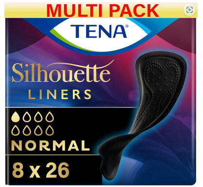 TENA Silhouette Normal panty liner Noir 8 Packs of 26