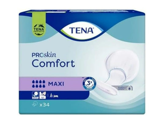 TENA Proskin Comfort Absorbent Protection Maxi 2 packs of 34 units