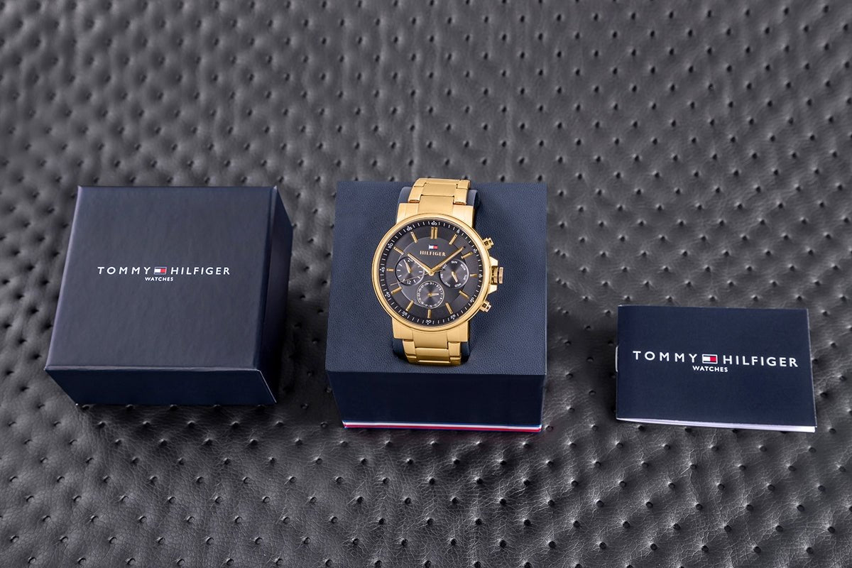 Tommy Hilfiger Kyle 1791632 Men’s Chronograph Watch Stainless Steel Silver with Original Box - Afanaya
