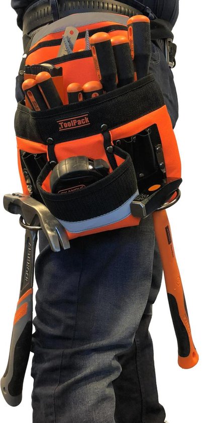 ToolPack Hi-Vis Robust Tool Holster Durable Tool Holder for Work Belt & Safety Gear