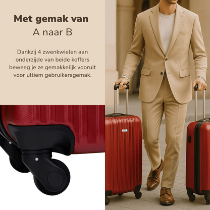 Trolley Set 2Pcs Red - Afanaya