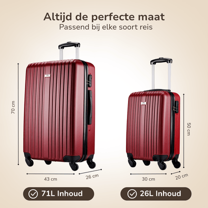 Trolley Set 2Pcs Red - Afanaya