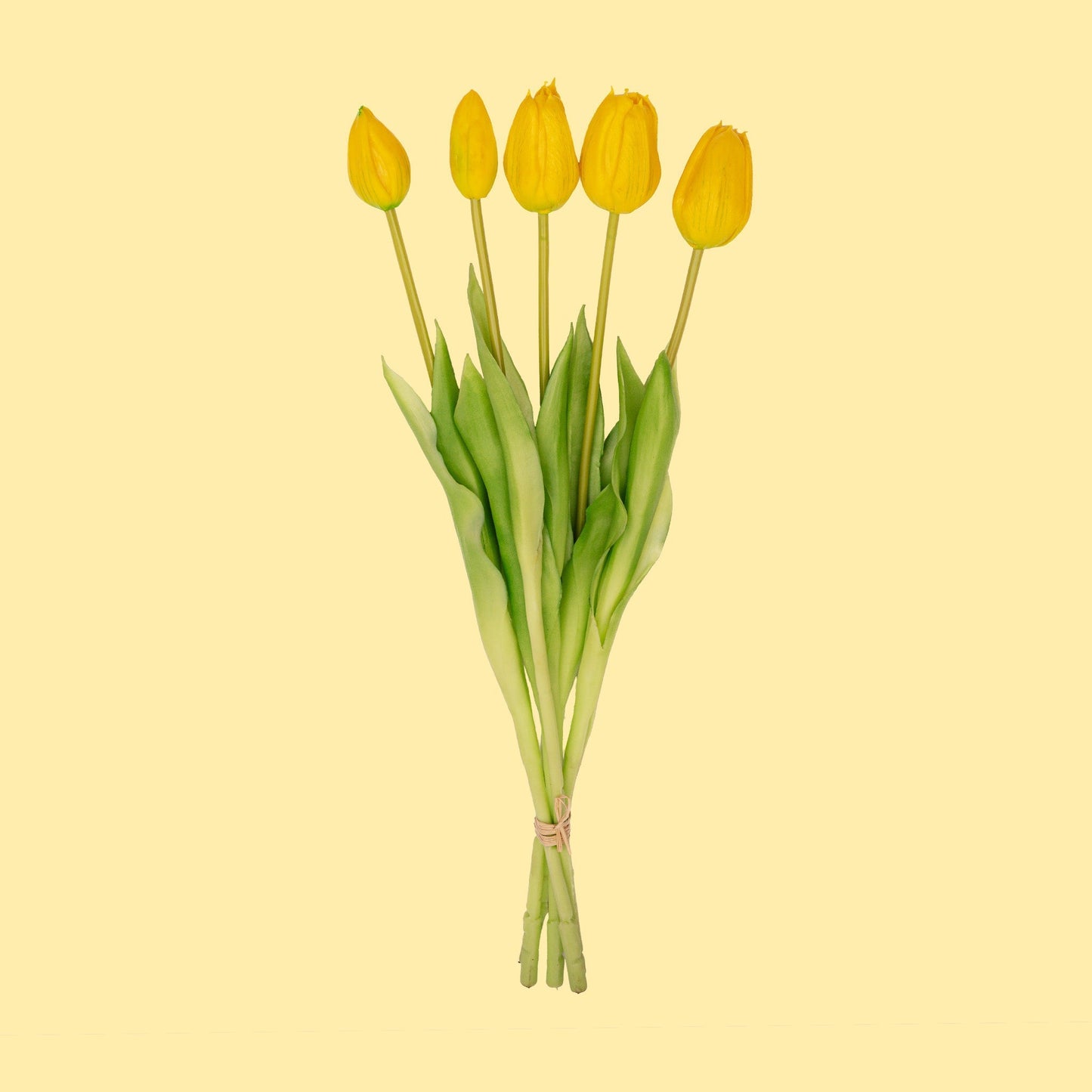 Tulip Bouquet – 5 Pieces – Various Colours – ‘Real Touch’ Artificial Tulips – 42 Cm - Afanaya