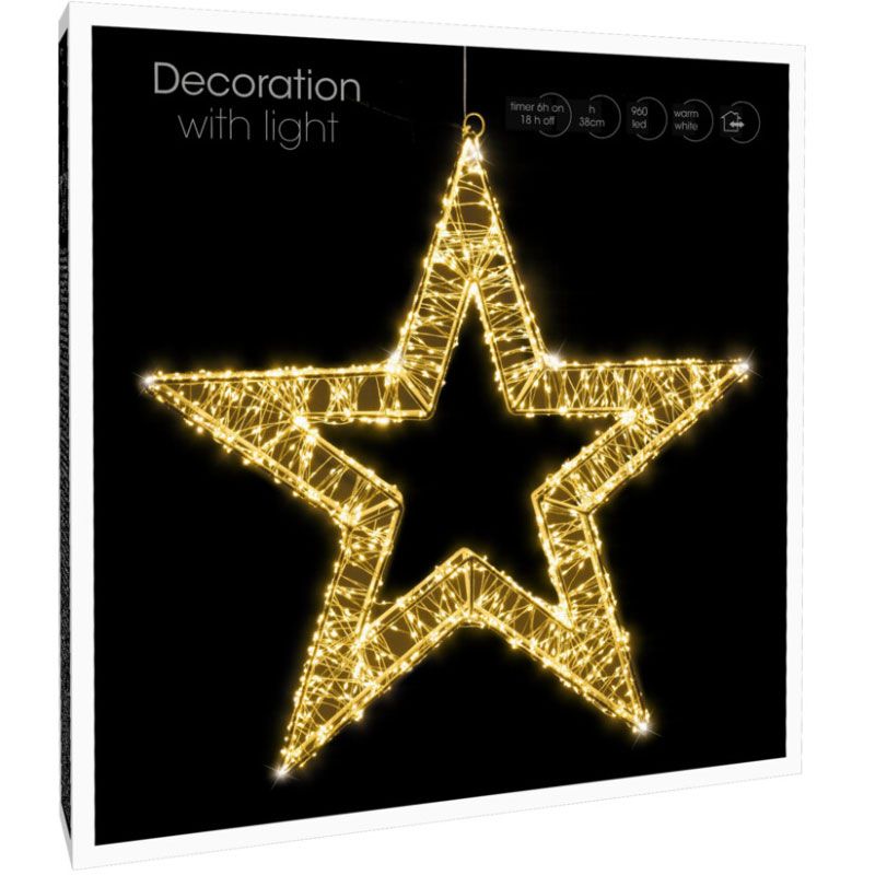 Verlichte Kerstster - Timer - 960 Led - Afanaya