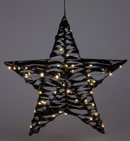 Verlichte Kerstster - Zwart - 40 Cm - 60 Led - Afanaya