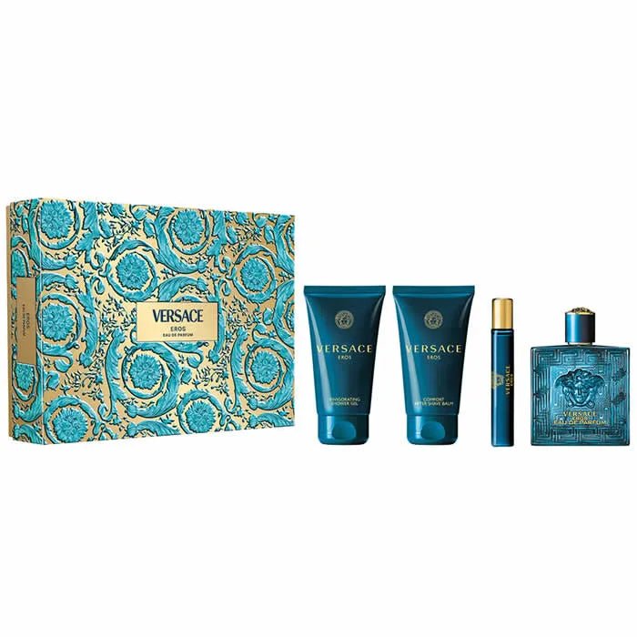 Versace Eros Eau De Parfum Vaporisateur 100ml Coffret 4 Produits - Afanaya