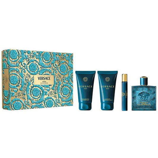 Versace Eros Eau De Parfum Vaporisateur 100ml Coffret 4 Produits - Afanaya