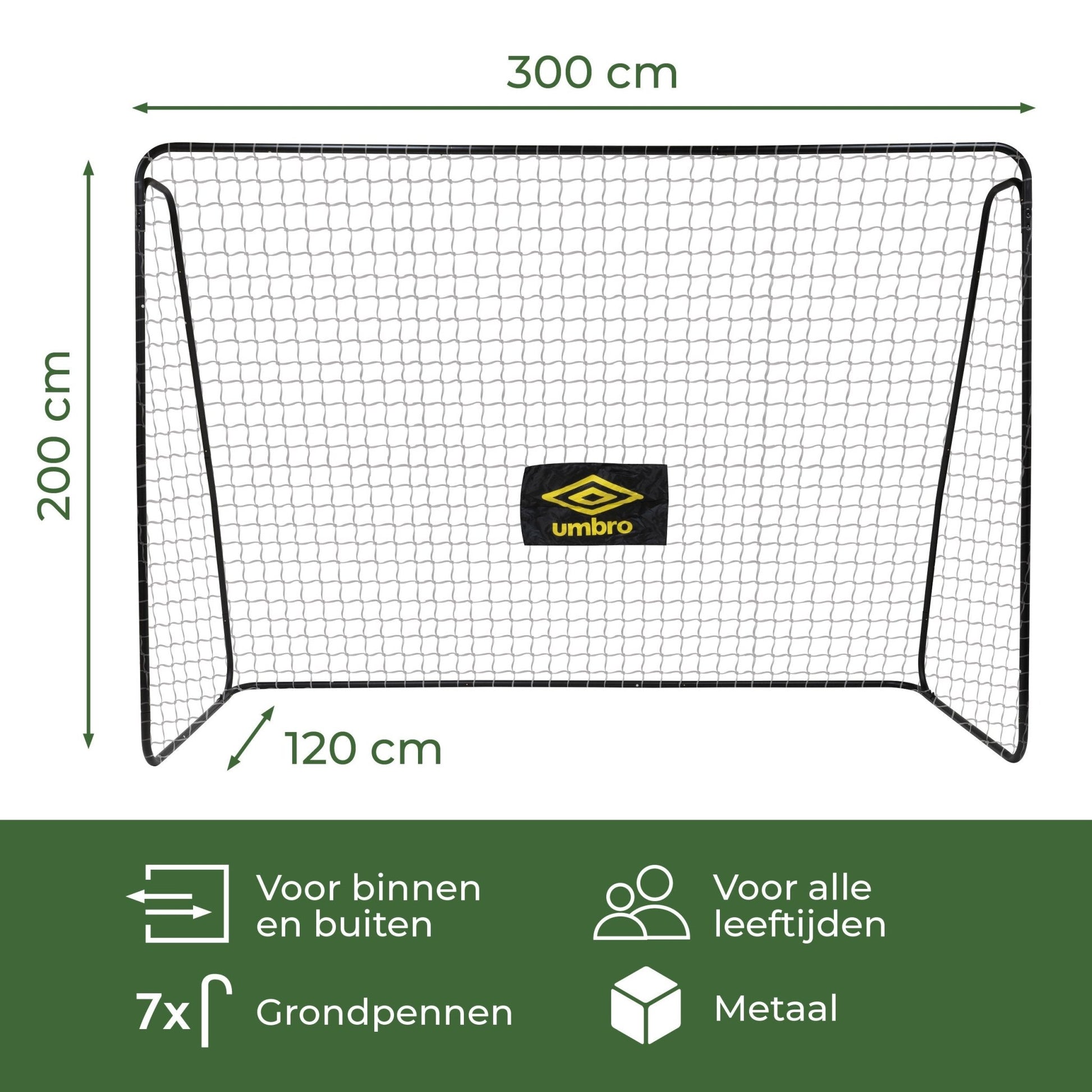 Voetbaldoel 300 X 120 X 205Cm - Afanaya