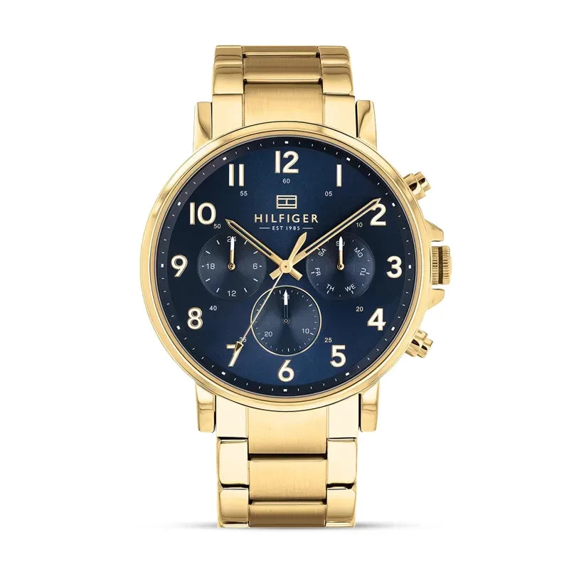 Montre homme Tommy Hilfiger Daniel 1710384, chronographe en acier inoxydable avec cadran bleu