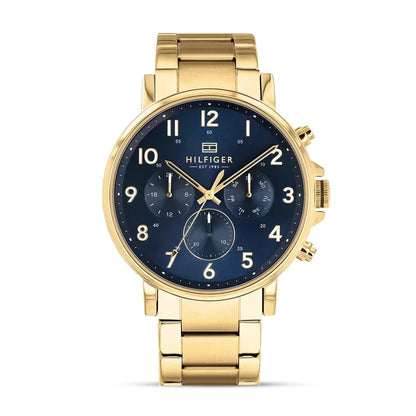 Montre homme Tommy Hilfiger Daniel 1710384, chronographe en acier inoxydable avec cadran bleu