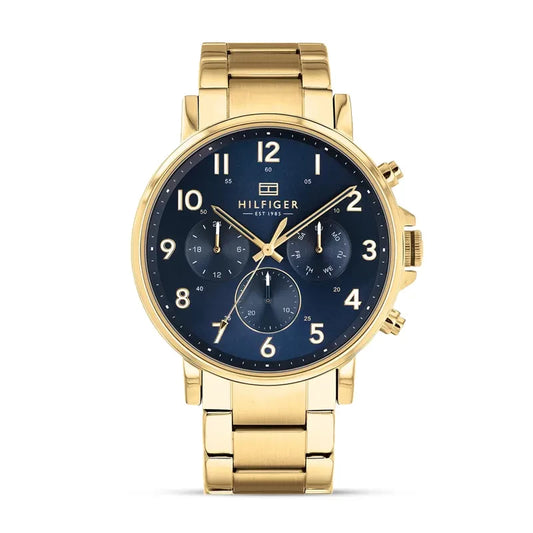 Montre homme Tommy Hilfiger Daniel 1710384, chronographe en acier inoxydable avec cadran bleu