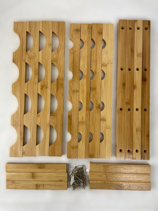 Wine Rack Natural Bamboo Ceruzo Wooden Bottle Holder Storage for 16 Wine Bottles